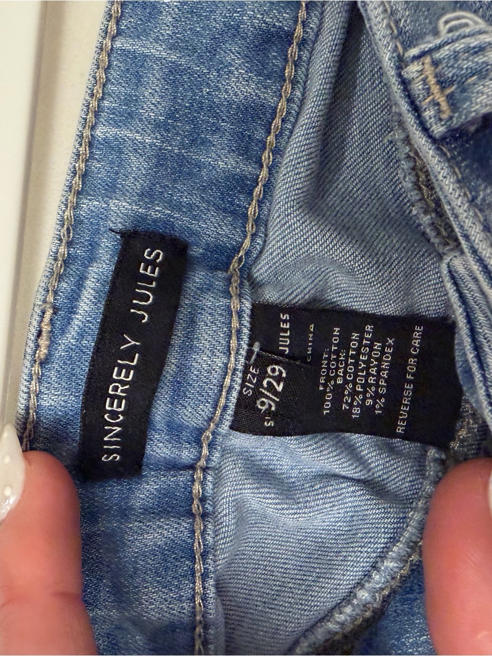 Sincerely Jules Medium Wash Straight Leg Distressed Jeans - Picture 4 of 4
